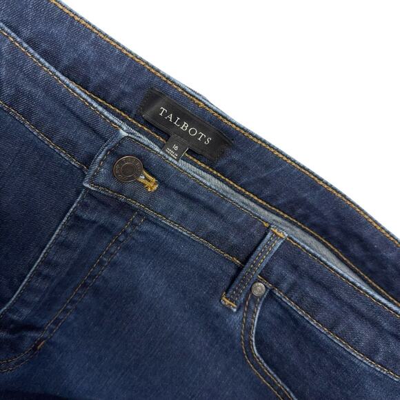 Talbots Medium Wash Denim Mini Skirt Blue High Rise Stretch Women's Size 16 - Picture 3 of 4